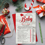 Merry Little Christmas Baby Shower Guess Who Game<br><div class="desc">This baby shower "Guess Who" game is perfect for anyone having a baby shower this Christmas time. Simply give these game cards out to your guests to play at the shower, the person with the most correct answers wins a prize of your choice! Matching party items can be found in...</div>