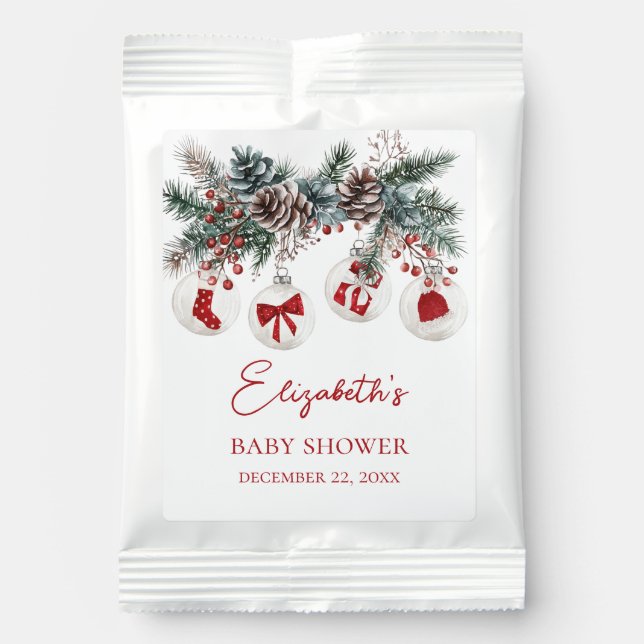 Merry Little Christmas Baby Shower  Hot Chocolate Drink Mix (Front)