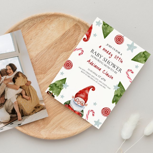 Merry Little Christmas Baby Shower Invitation (Creator Uploaded)