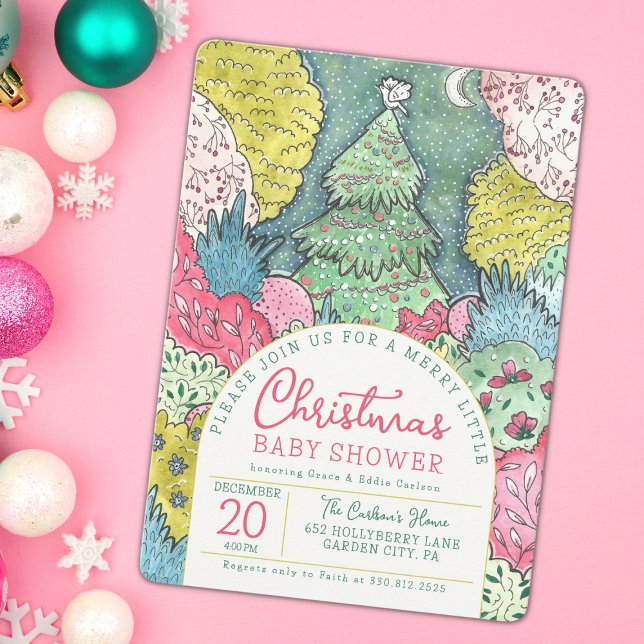 Merry Little Christmas Baby Shower Invitation (Creator Uploaded)