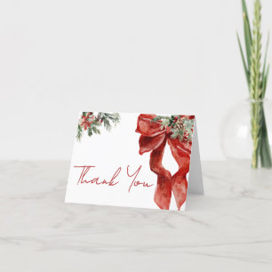 Merry Little Christmas Baby Shower Letterpress Thank You Card