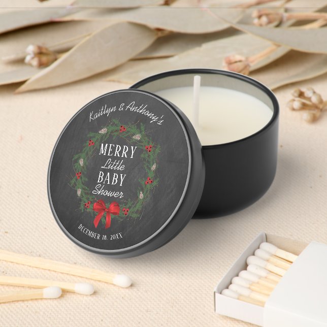 Merry Little Christmas Baby Shower Mini Candle Favors (Insitu)
