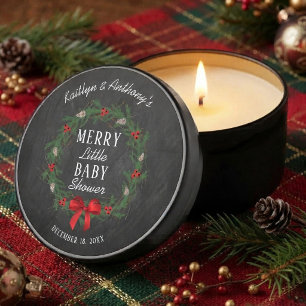 Merry Little Christmas Baby Shower Mini Candle Favors