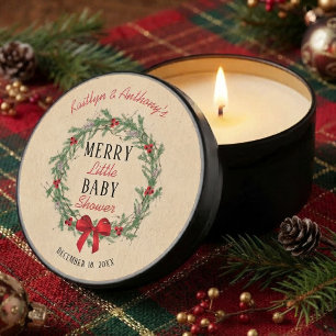 Merry Little Christmas Baby Shower Mini Candle Favors