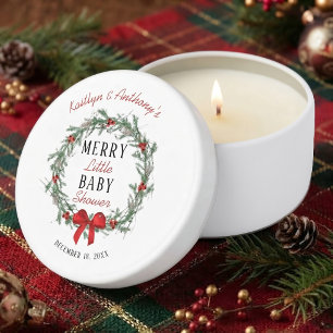 Merry Little Christmas Baby Shower Mini Candle Favors