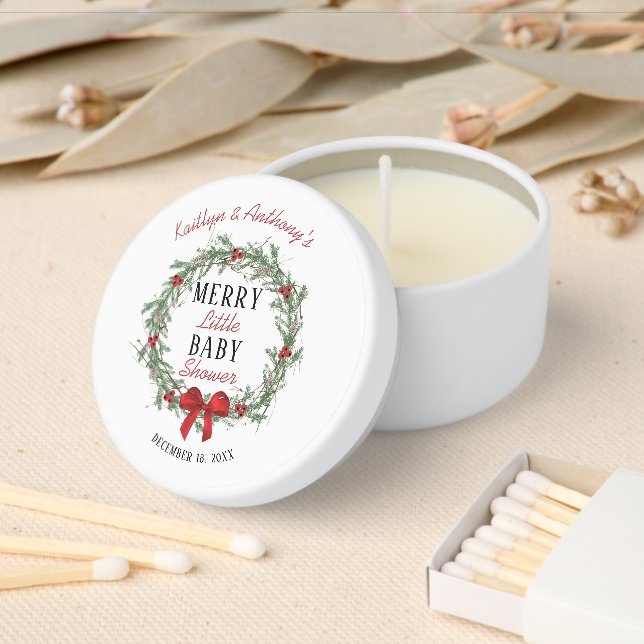 Merry Little Christmas Baby Shower Mini Candle Favors (Insitu)