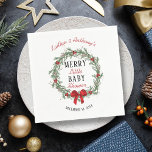 Merry Little Christmas Baby Shower Napkins<br><div class="desc">Celebrate in style with these trendy baby shower napkins. This design is easy to personalize with your special event wording and your guests will be thrilled when they see these fabulous napkins.</div>