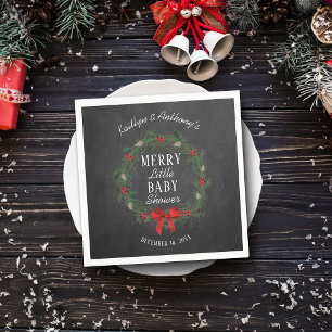 Merry Little Christmas Baby Shower Napkins