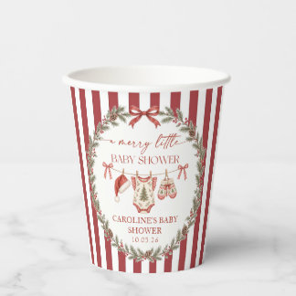 Merry Little Christmas Baby Shower Paper Cups
