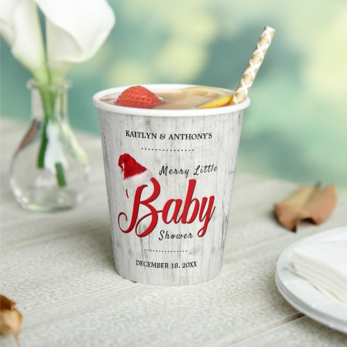 Merry Little Christmas Baby Shower Paper Cups