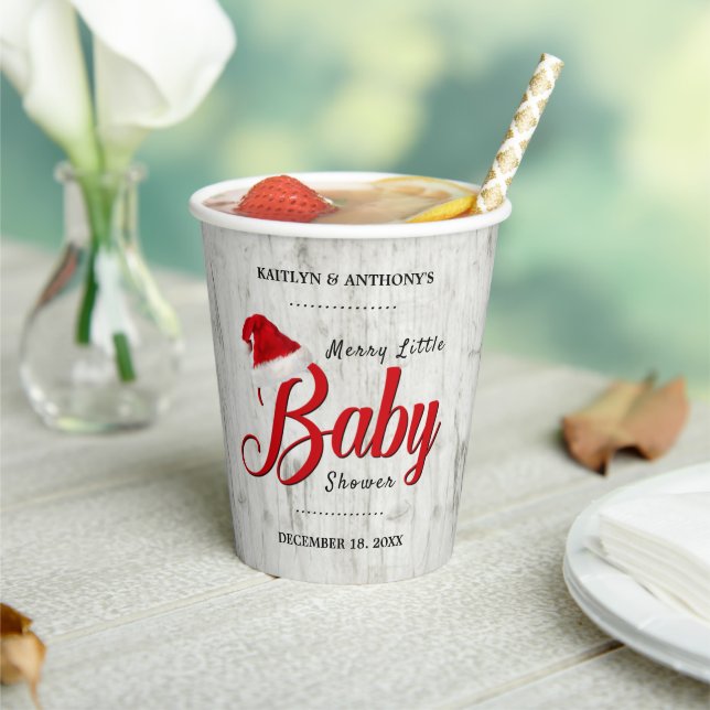 Merry Little Christmas Baby Shower Paper Cups (Insitu)