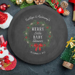 Merry Little Christmas Baby Shower Paper Plates<br><div class="desc">Celebrate in style with these trendy baby shower paper plates. The design is easy to personalize with your own wording and your family and friends will be thrilled when they see these fabulous party plates.</div>