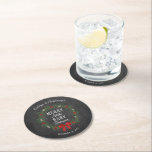 Merry Little Christmas Baby Shower Round Paper Coaster<br><div class="desc">Celebrate in style with these trendy baby shower paper coasters. The design is easy to personalize with your own wording and your family and friends will be thrilled when they see these fabulous coasters. Matching items can be found in the collection.</div>