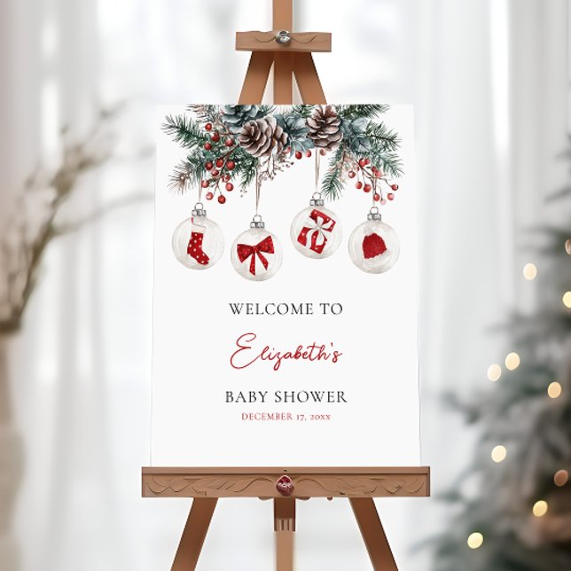 Merry Little Christmas Baby Shower Welcome  Foam Board (Creator Uploaded)