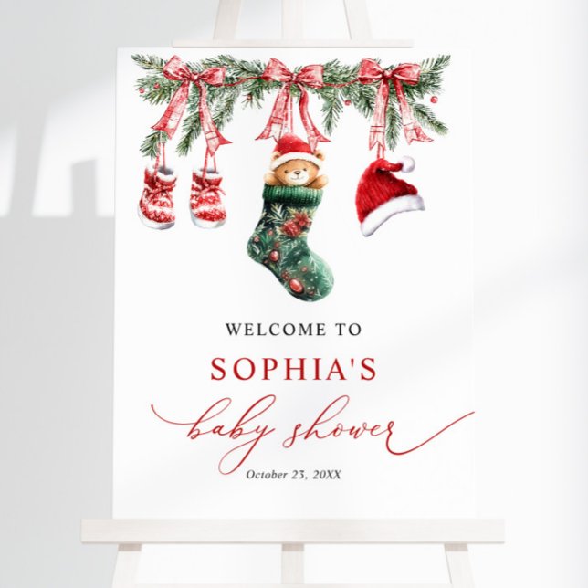 Merry Little Christmas Baby Shower Welcome Sign (Creator Uploaded)