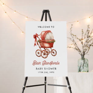Merry Little Christmas Baby Shower Welcome Sign