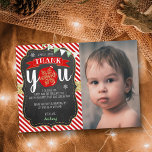 Merry Little Christmas Birthday Photo Thank You Card<br><div class="desc">Say thank you in style with these trendy birthday thank you cards. The template wording is easy to personalize and your family and friends will be thrilled when they receive these fabulous thank yous.</div>