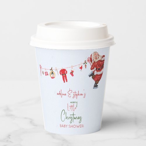 Merry Little Christmas Boy Girl Winter Baby Shower Paper Cups