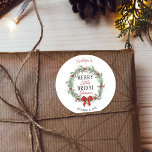 Merry Little Christmas Bridal Shower Classic Round Sticker<br><div class="desc">Celebrate in style with these trendy bridal shower stickers. This design is easy to personalize with your special event wording and your guests will be thrilled when they see these fabulous stickers. Matching items can be found in the collection.</div>