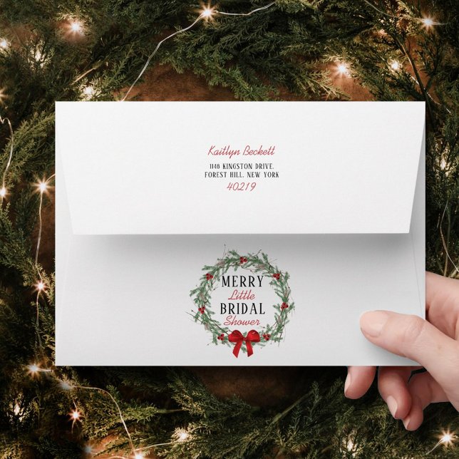 Merry Little Christmas Bridal Shower Envelope (Creator Uploaded)