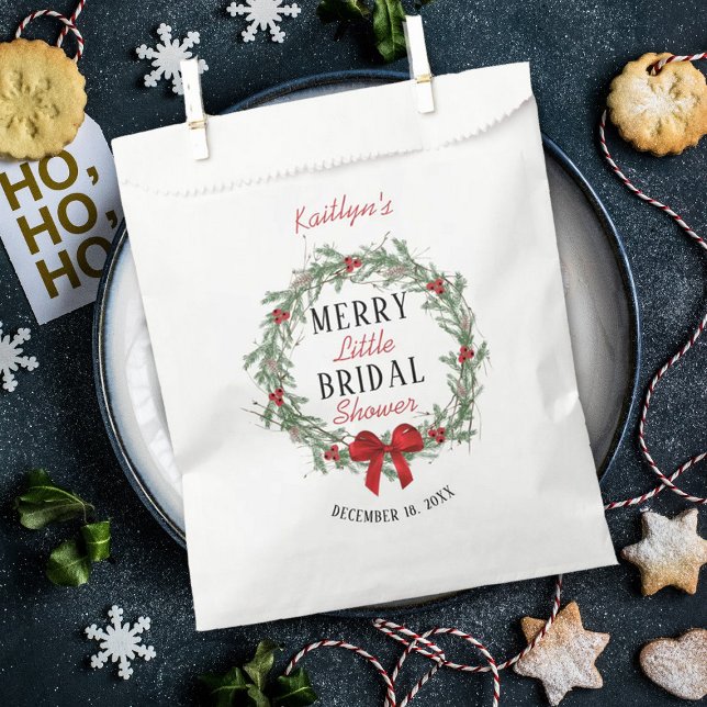 Merry Little Christmas Bridal Shower Favor Bag (Creator Uploaded)