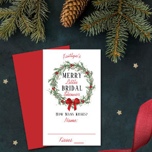 Merry Little Christmas Bridal Shower Kisses Game Enclosure Card