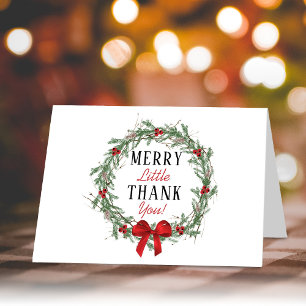 Merry Little Christmas Bridal Shower Photo Letterpress Thank You Card