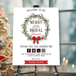 Merry Little Christmas Bridal Shower Welcome Foam Board