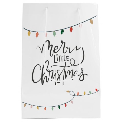 Merry Little Christmas Bright String of  Lights Medium Gift Bag