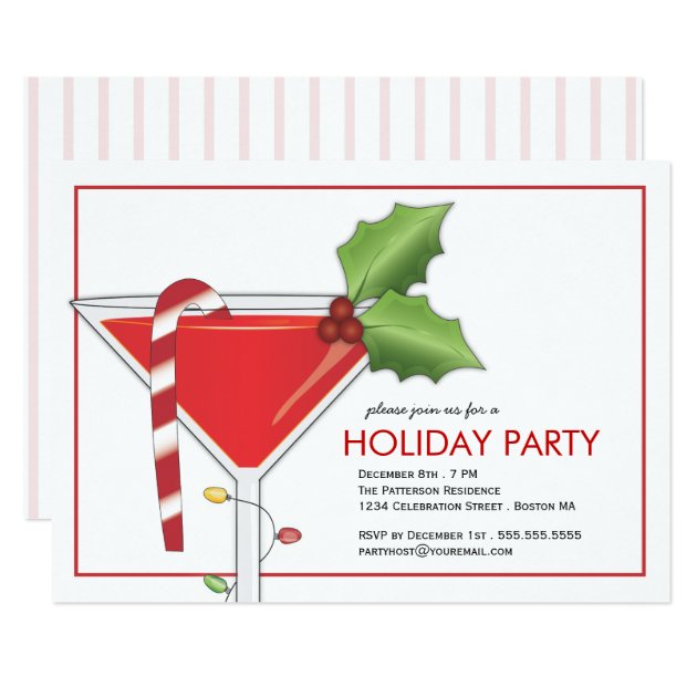 Merry Little Christmas Cocktail Holiday Party Invitation