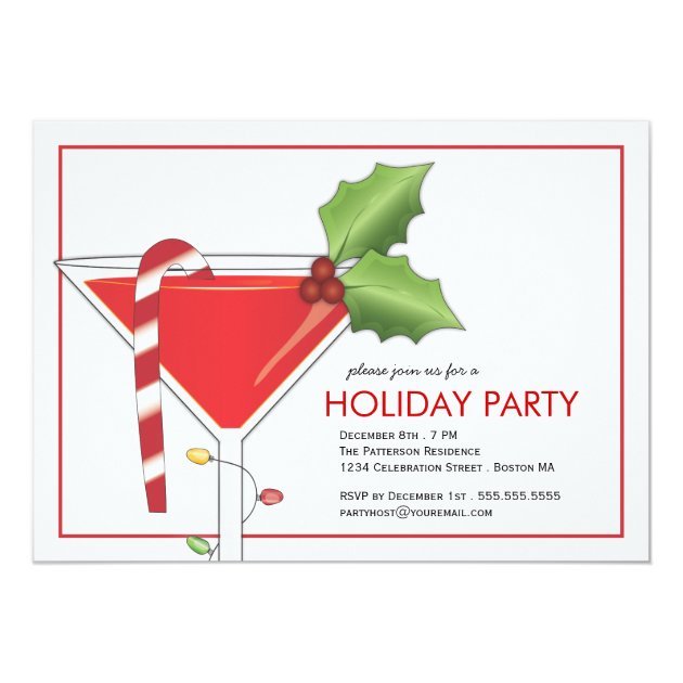 Merry Little Christmas Cocktail Holiday Party Invitation