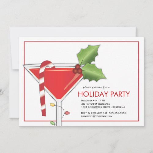 Merry Little Christmas Cocktail Holiday Party Invitation