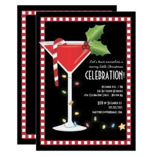 Merry Little Christmas Cocktail Holiday Party Invitation