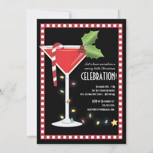 Merry Little Christmas Cocktail Holiday Party Invitation