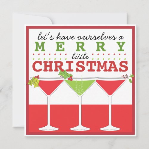 Merry Little Christmas Cocktail Party Invitation