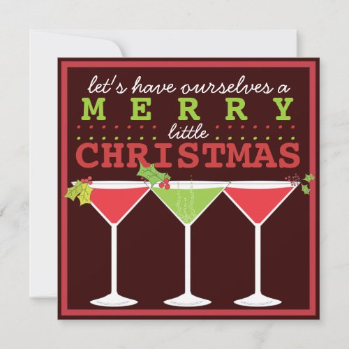 Merry Little Christmas Cocktail Party Invitation