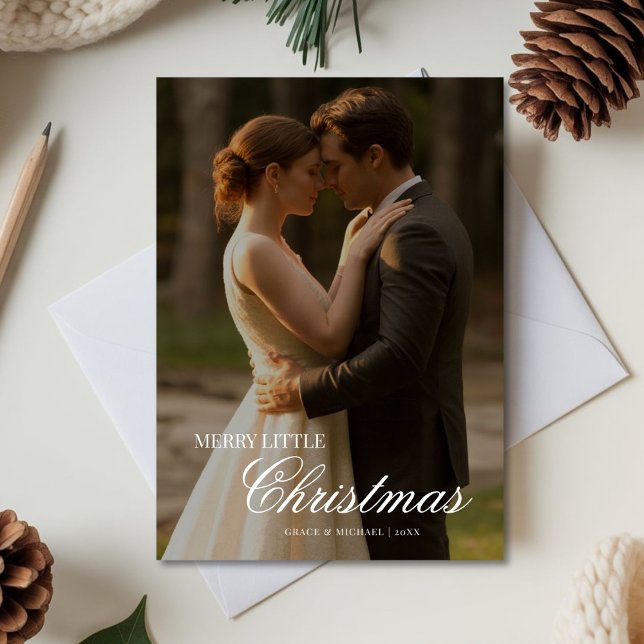 Merry Little Christmas Cozy Couple Greeting Holiday Card (Creator Uploaded)