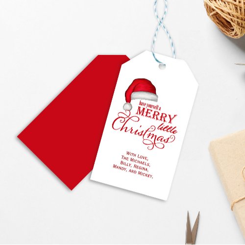 Merry Little Christmas Cute Custom Gift Tags