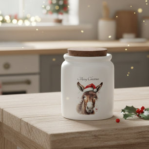 Merry Little Christmas Donkey, custom Candy Jar
