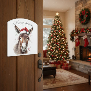 Merry Little Christmas Donkey, custom Door Sign