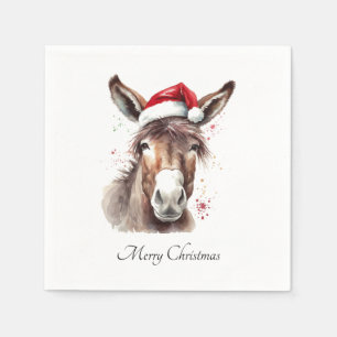 Merry Little Christmas Donkey, custom Napkins