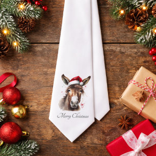Merry Little Christmas Donkey, custom Neck Tie