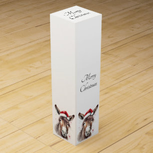 Merry Little Christmas Donkey, custom Wine Box