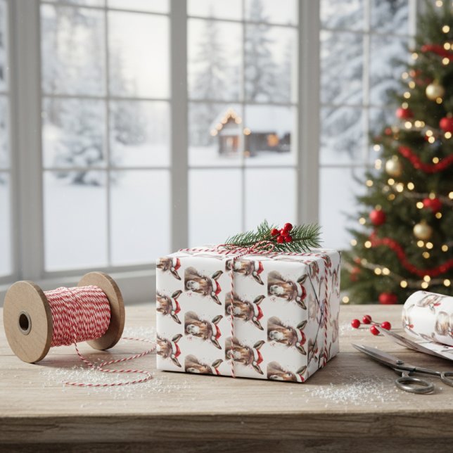 Merry Little Christmas Donkey Wrapping Paper Sheets (Creator Uploaded)