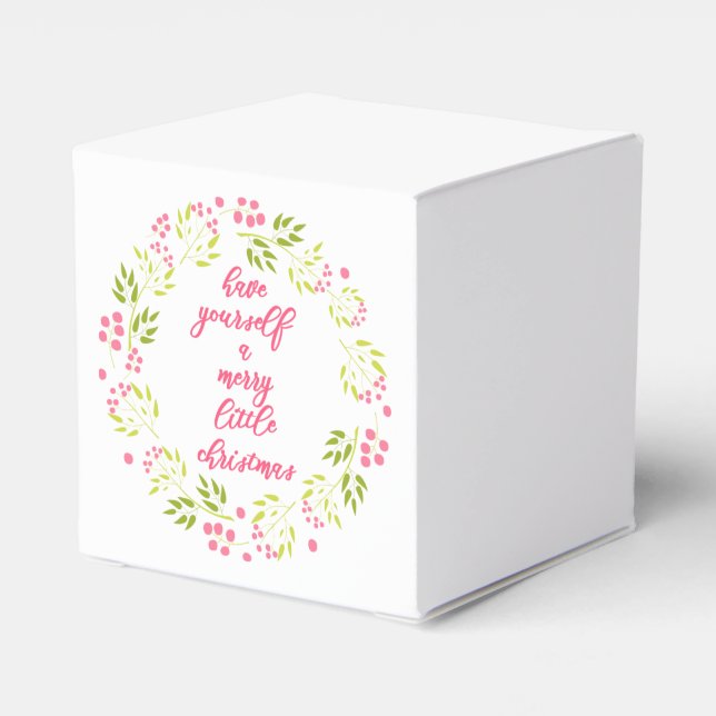 Merry little Christmas - Flower Wreath Favor Box (Back Side)