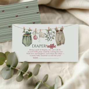 Merry Little Christmas Girl Clothes Diaper Raffle Enclosure Card