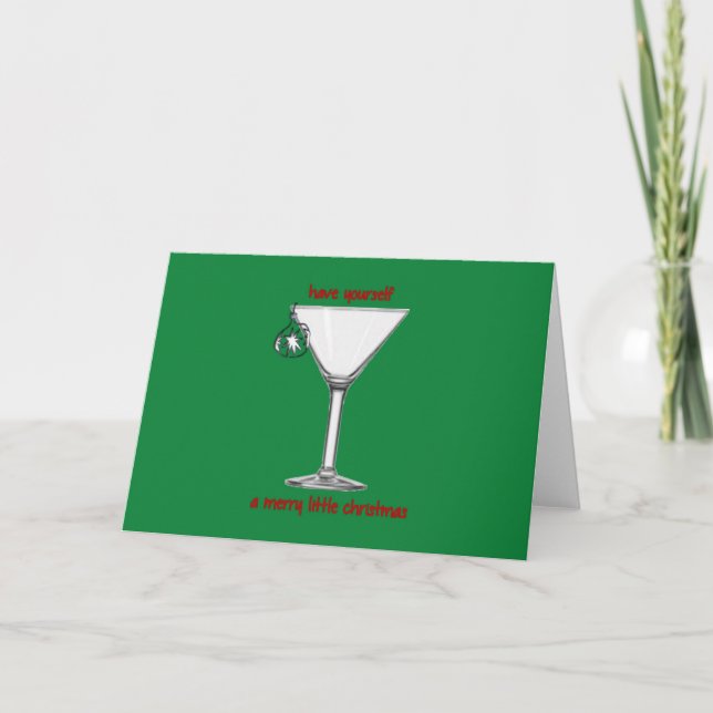 Merry Little Christmas - Green Holiday Card (Front)