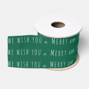 Merry little Christmas Green Holiday Grosgrain Ribbon