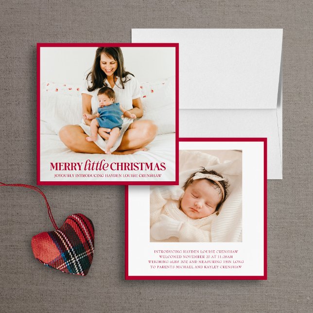 Merry Little Christmas Holiday Birth Announcement  (Creator Uploaded)