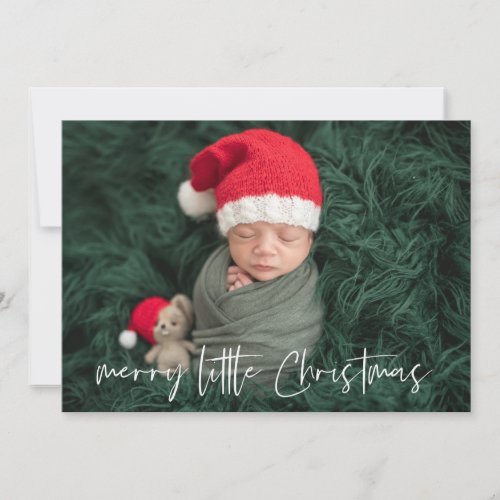 Merry Little Christmas Holiday Birth Announcement